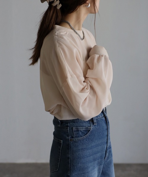 sakishimatokyo(サキシマトーキョー)の「シアールーズトップス(Tシャツ/カットソー・レディース・ブラック/アイボリー/グレイッシュベージュ/ブルー・FREE)」の9枚目の写真