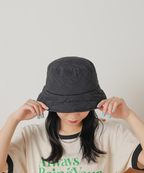 WEGO（ウィゴー）の「WEGO/キルティングバケットハット（ハット・レディース・ホワイト/ブラック・FREE）」の6枚目の写真