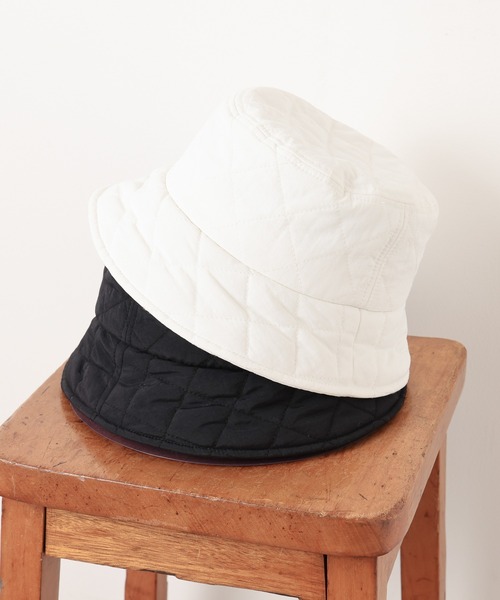 WEGO（ウィゴー）の「WEGO/キルティングバケットハット（ハット・レディース・ホワイト/ブラック・FREE）」の3枚目の写真