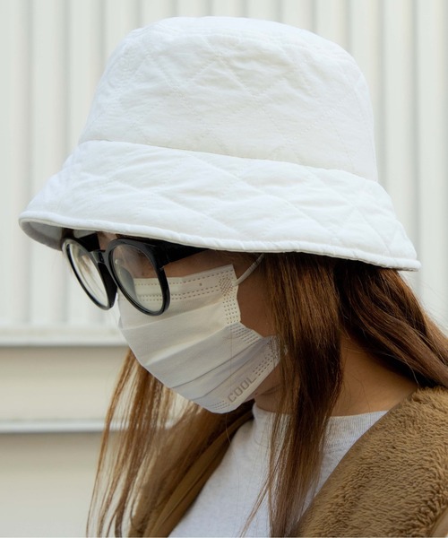 WEGO（ウィゴー）の「WEGO/キルティングバケットハット（ハット・レディース・ホワイト/ブラック・FREE）」の14枚目の写真