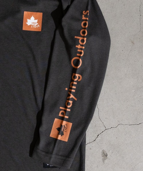 LOGOS(ロゴス)の「【30】〔LOGOS/ロゴス〕天竺袖プリントロングスリーブTシャツ(Tシャツ/カットソー・キッズ・ダークグレー/サックスブルー系/ブラック/カーキ・140/130/160/150)」の9枚目の写真