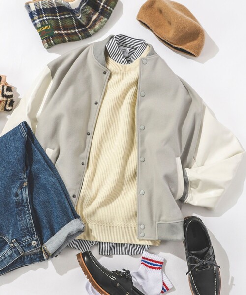 coen（コーエン）の「リラックスメルトンスタジャン（スタジャン・メンズ・グレー/ネイビー・MEDIUM/LARGE/X-LARGE/SMALL）」の2枚目の写真