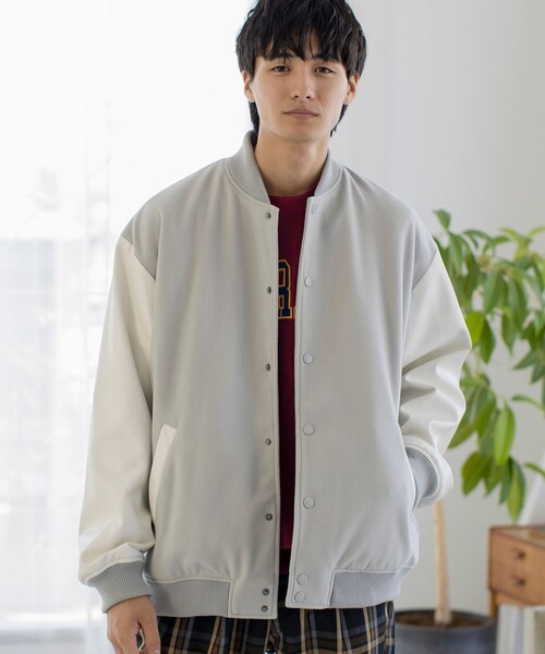 coen（コーエン）の「リラックスメルトンスタジャン（スタジャン・メンズ・ネイビー/グレー・SMALL/MEDIUM/LARGE/X-LARGE）」の4枚目の写真