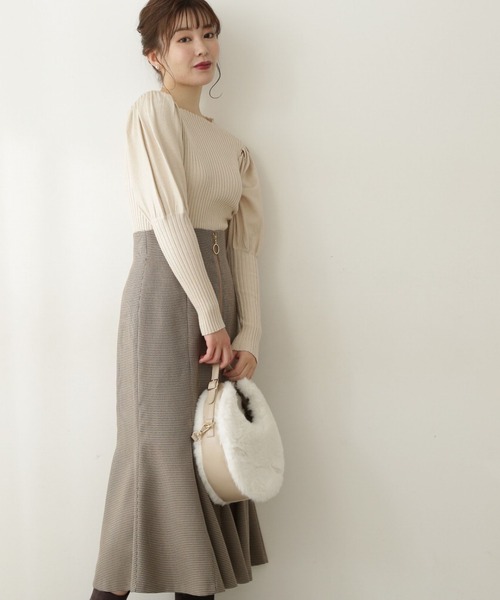 PROPORTION BODY DRESSING（プロポーションボディドレッシング）の「＜Ｅ＞ラメリブパフスリーブニット / 1212275901（ニット/セーター・レディース・ブラック/オフホワイト/ブラウン系その他・FREE）」の5枚目の写真