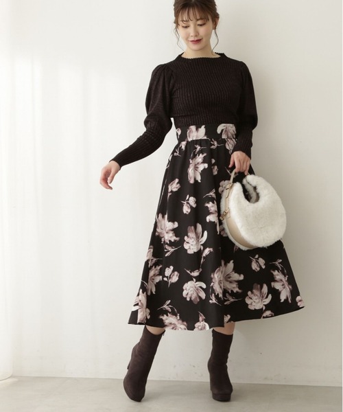 PROPORTION BODY DRESSING（プロポーションボディドレッシング）の「＜Ｅ＞ラメリブパフスリーブニット / 1212275901（ニット/セーター・レディース・ブラック/オフホワイト/ブラウン系その他・FREE）」の7枚目の写真