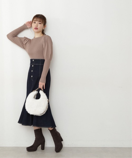 PROPORTION BODY DRESSING（プロポーションボディドレッシング）の「＜Ｅ＞ラメリブパフスリーブニット / 1212275901（ニット/セーター・レディース・ブラック/オフホワイト/ブラウン系その他・FREE）」の6枚目の写真