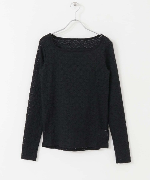 URBAN RESEARCH（アーバンリサーチ）の「スクエアネックレースカットソー（Tシャツ/カットソー・レディース・ブラック/オフホワイト/グリーン・FREE）」の3枚目の写真