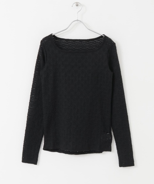 URBAN RESEARCH（アーバンリサーチ）の「スクエアネックレースカットソー（Tシャツ/カットソー・レディース・ブラック/オフホワイト/グリーン・FREE）」の7枚目の写真