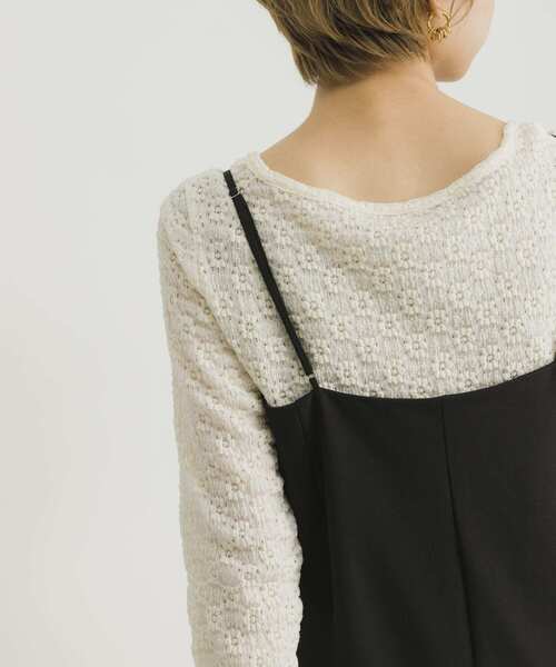 URBAN RESEARCH（アーバンリサーチ）の「スクエアネックレースカットソー（Tシャツ/カットソー・レディース・ブラック/オフホワイト/グリーン・FREE）」の8枚目の写真