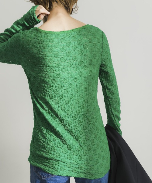 URBAN RESEARCH（アーバンリサーチ）の「スクエアネックレースカットソー（Tシャツ/カットソー・レディース・ブラック/オフホワイト/グリーン・FREE）」の14枚目の写真