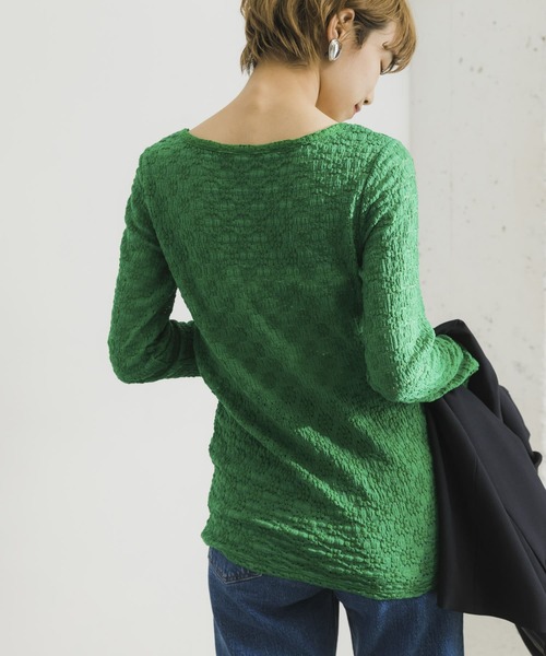 URBAN RESEARCH（アーバンリサーチ）の「スクエアネックレースカットソー（Tシャツ/カットソー・レディース・ブラック/オフホワイト/グリーン・FREE）」の15枚目の写真