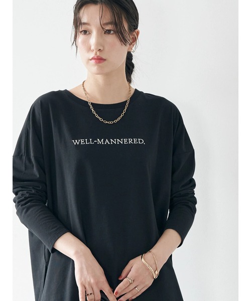 earth music&ecology（アースミュージックアンドエコロジー）の「刺繍ロゴロンT（Tシャツ/カットソー・レディース・ブラック/ベージュ/オフホワイト/ミント・FREE）」の5枚目の写真