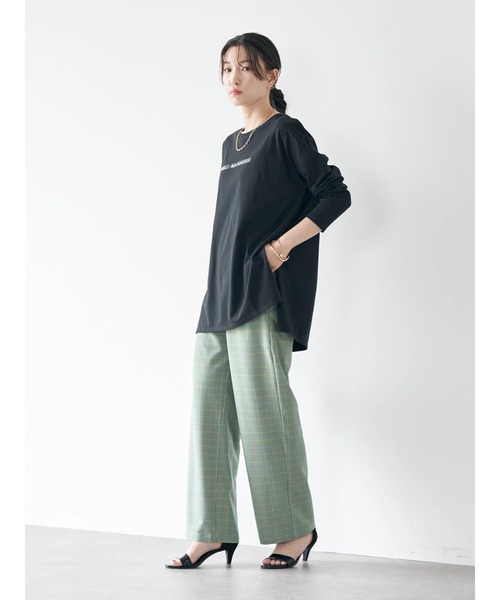 earth music&ecology（アースミュージックアンドエコロジー）の「刺繍ロゴロンT（Tシャツ/カットソー・レディース・ブラック/ベージュ/オフホワイト/ミント・FREE）」の11枚目の写真