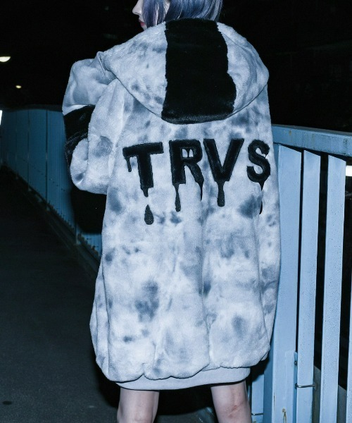 TRAVAS TOKYO Drip Logo ファーフーディー パーカー TRAVAS TOKYO