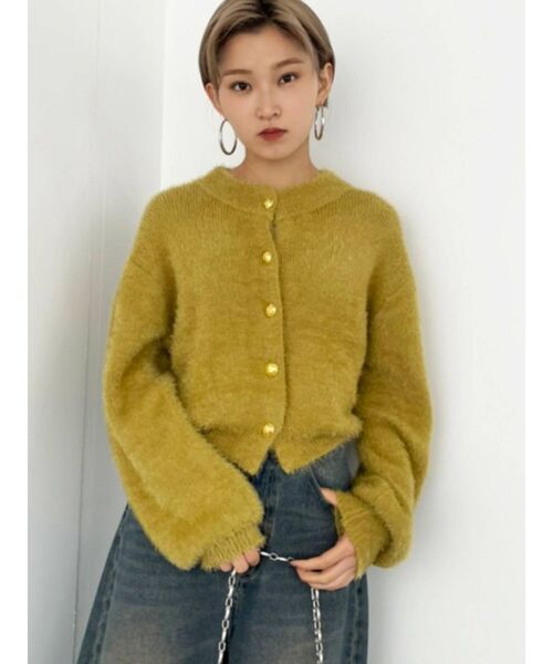 EMODA（エモダ）の「コンパクトニットカーディガン（カーディガン/ボレロ・レディース・ブラック/アイボリー/イエロー/ブルー・FREE）」の17枚目の写真