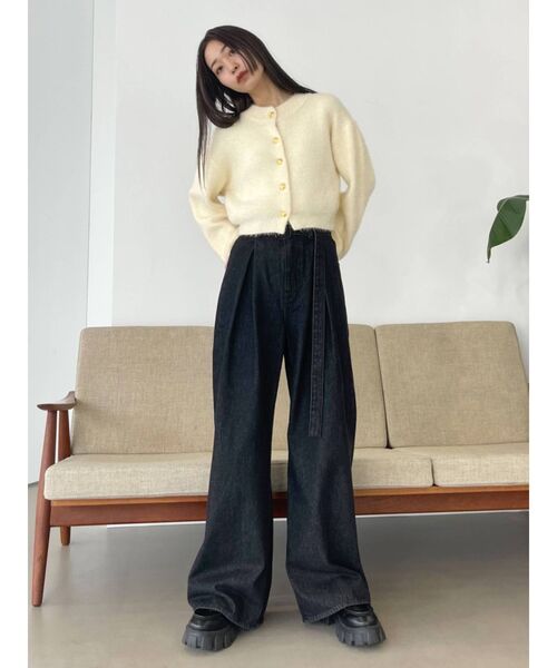 EMODA（エモダ）の「コンパクトニットカーディガン（カーディガン/ボレロ・レディース・ブラック/アイボリー/イエロー/ブルー・FREE）」の15枚目の写真