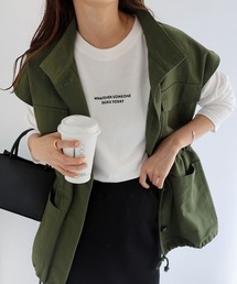 ミニエンブロイダリーロゴ長袖Tシャツ
