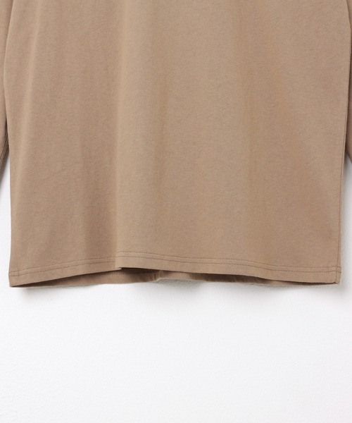 andme（アンドミー）の「ミニエンブロイダリーロゴ長袖Tシャツ（Tシャツ/カットソー・レディース・チャコールグレー/ベージュ/ホワイト×レッド/ホワイト×グリーン/ホワイト×ブラック/ホワイト×パープル・M）」の14枚目の写真