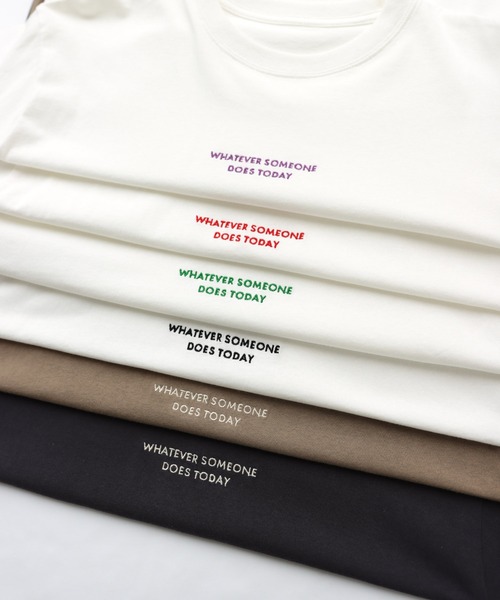 andme（アンドミー）の「ミニエンブロイダリーロゴ長袖Tシャツ（Tシャツ/カットソー・レディース・チャコールグレー/ベージュ/ホワイト×レッド/ホワイト×グリーン/ホワイト×ブラック/ホワイト×パープル・M）」の11枚目の写真