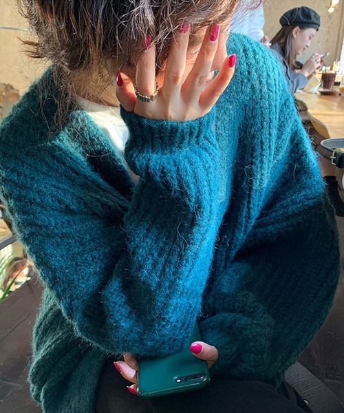 VitaFelice（ヴィータフェリーチェ）の「ショート丈ニットカーディガン（カーディガン/ボレロ・レディース・ミント/グレー/ベージュ/ブラウン/ピンク/ブルー・FREE）」の5枚目の写真