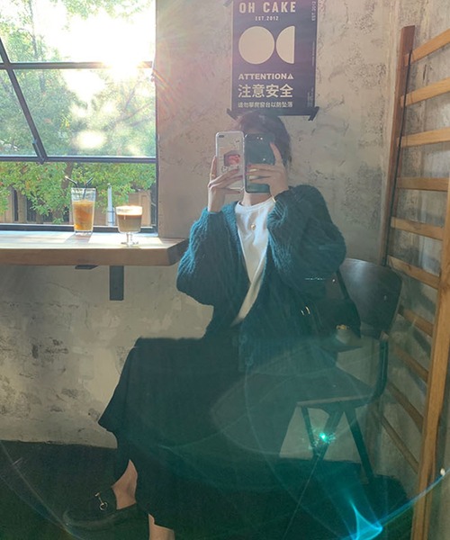 VitaFelice（ヴィータフェリーチェ）の「ショート丈ニットカーディガン（カーディガン/ボレロ・レディース・ミント/グレー/ベージュ/ブラウン/ピンク/ブルー・FREE）」の13枚目の写真