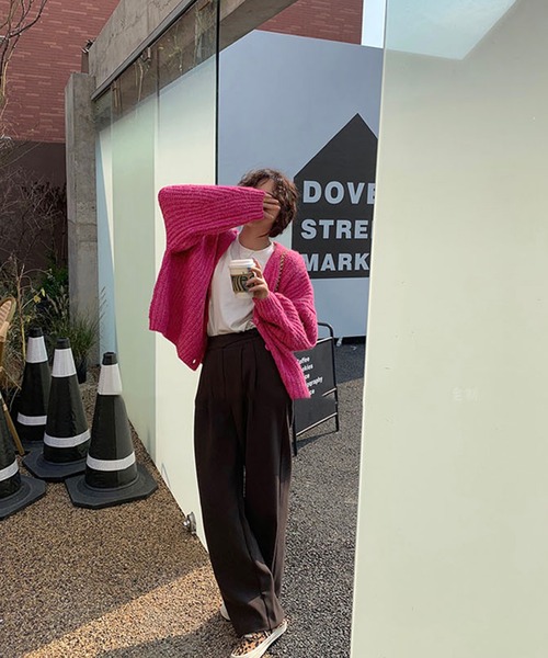 VitaFelice（ヴィータフェリーチェ）の「ショート丈ニットカーディガン（カーディガン/ボレロ・レディース・ミント/グレー/ベージュ/ブラウン/ピンク/ブルー・FREE）」の10枚目の写真