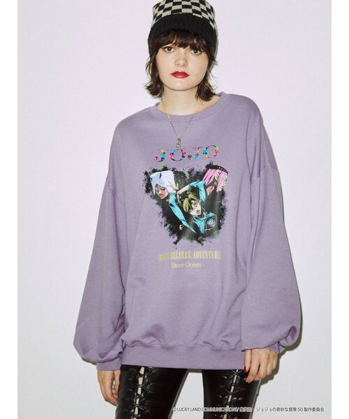 jouetie（ジュエティ）の「【ジョジョの奇妙な冒険 ストーンオーシャン】グランジプルオーバー（スウェット・レディース・ブラック/パープル/オフホワイト/グリーン・MEDIUM）」の10枚目の写真