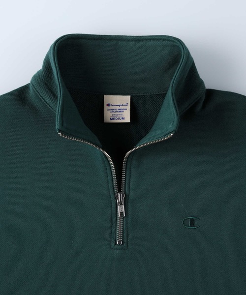 Champion（チャンピオン）の「【Champion】無地ハーフジップ（スウェット・レディース・ブラック/ホワイト/グリーン/グレー・L/M）」の6枚目の写真