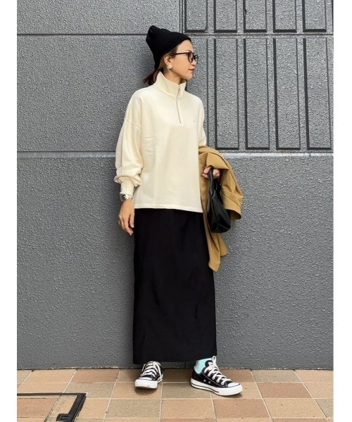 Champion（チャンピオン）の「【Champion】無地ハーフジップ（スウェット・レディース・ブラック/ホワイト/グリーン/グレー・L/M）」の10枚目の写真