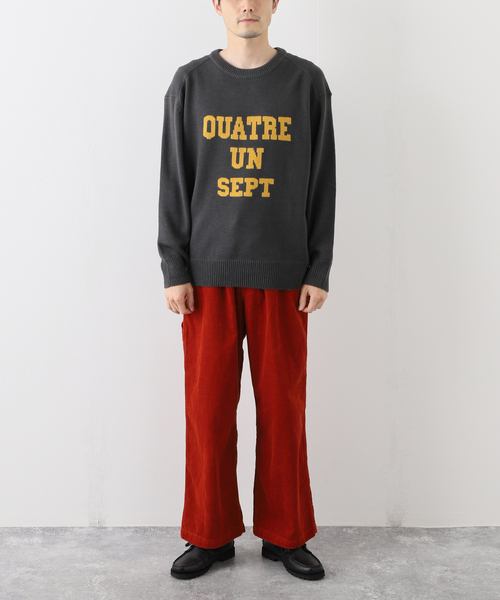 417 EDIFICE（フォーワンセブンエディフィス）の「417 インターシャニット（ニット/セーター・メンズ・チャコールグレー/ブラウン/アイボリー・MEDIUM/LARGE）」の4枚目の写真