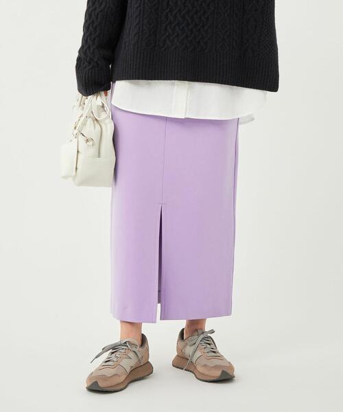［ size SHORT あり ］裏起毛 スリット Iライン スカート