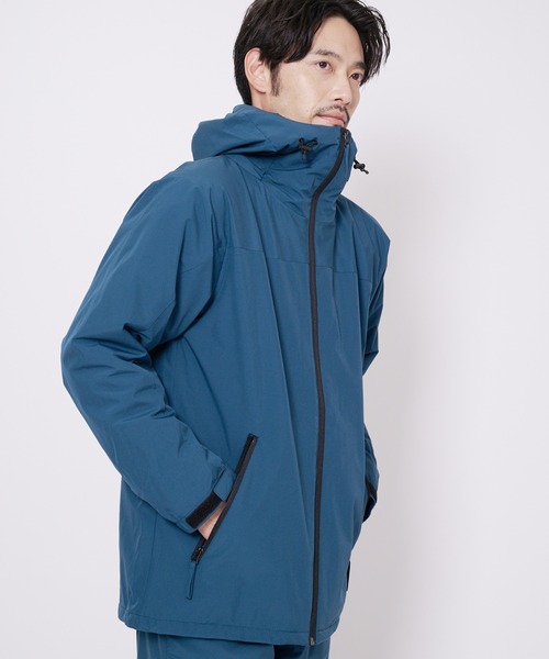 Blue Standard (ブルースタンダード)の「【BLUE STANDARD/ブルースタンダード】超撥水 耐水圧10,000mm 裏シャギーフリース使い 防風 ストレッチジャケット ナイロンジャケット マウンテンパーカー(マウンテンパーカー・メンズ・ターコイズブルー/杢グレー/ネイビー/ブラック・XX-LARGE/SMALL/MEDIUM/LARGE/X-LARGE)」の19枚目の写真
