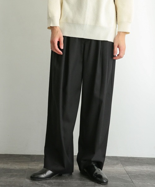 SENSE OF PLACE by URBAN RESEARCH（センスオブプレイスバイアーバンリサーチ）の「『イージーケア』ウールライクキモウボリュームワイドパンツ（スラックス・メンズ・チャコールグレー/ブラウン/ブラック・MEDIUM/LARGE）」の8枚目の写真