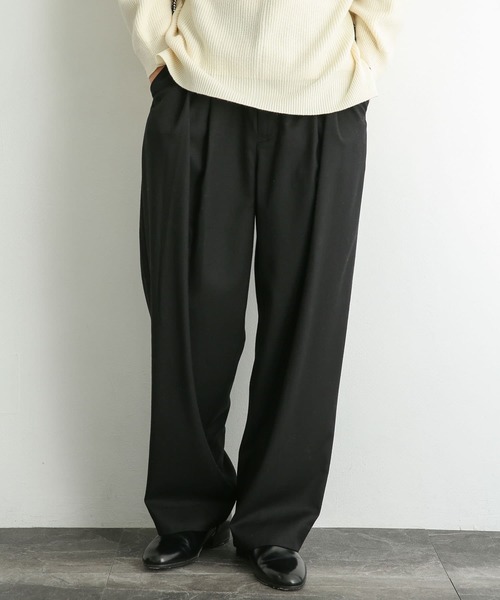 SENSE OF PLACE by URBAN RESEARCH（センスオブプレイスバイアーバンリサーチ）の「『イージーケア』ウールライクキモウボリュームワイドパンツ（スラックス・メンズ・チャコールグレー/ブラウン/ブラック・MEDIUM/LARGE）」の21枚目の写真