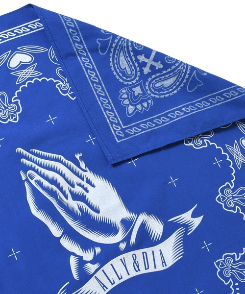 Ally&Dia（アリーアンドダイア）の「アリーアンドダイア [Ally＆Dia] - プレイヤー バンダナ [PRAYER BANDANA]（バンダナ/スカーフ・メンズ・ブルー/ブラック・ONESIZE）」の4枚目の写真