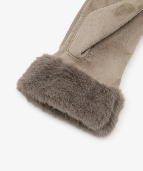 フェイクスウェードクリスタルグローブ/タッチパネル対応