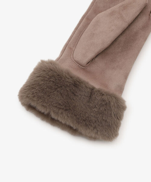 フェイクスウェードクリスタルグローブ/タッチパネル対応