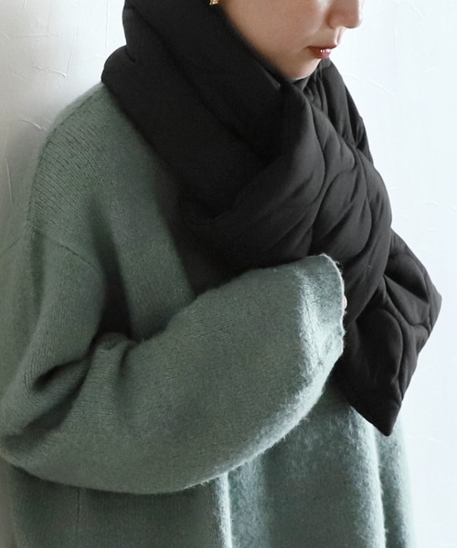 reca（レカ）の「ひょうたんキルトマフラー（マフラー・レディース・アイボリー/ブラック/カーキ・M）」の15枚目の写真