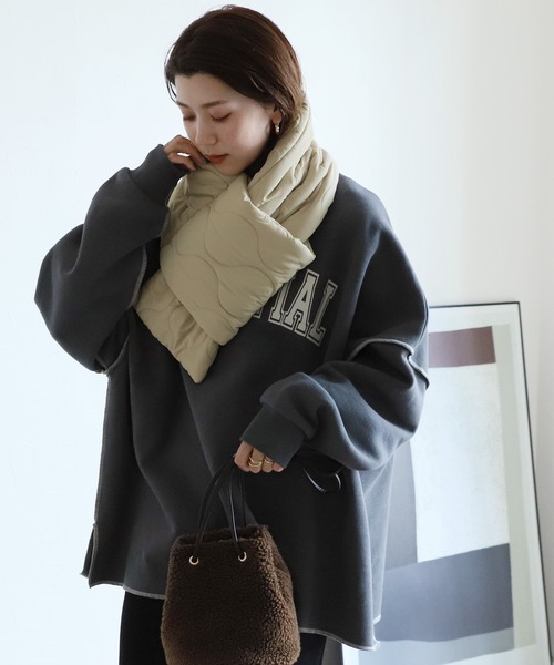 reca（レカ）の「ひょうたんキルトマフラー（マフラー・レディース・アイボリー/ブラック/カーキ・M）」の20枚目の写真