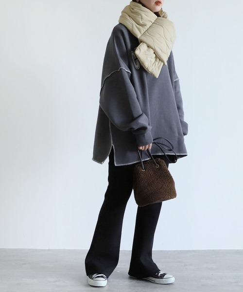 reca（レカ）の「ひょうたんキルトマフラー（マフラー・レディース・アイボリー/ブラック/カーキ・M）」の19枚目の写真