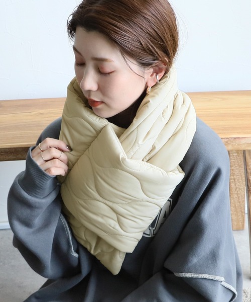 reca（レカ）の「ひょうたんキルトマフラー（マフラー・レディース・アイボリー/ブラック/カーキ・M）」の18枚目の写真