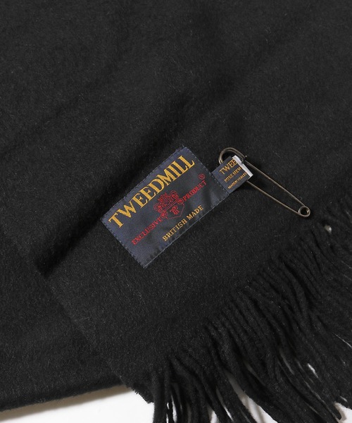 ROOPTOKYO（ループトウキョウ）の「TWEEDMILL/ツイードミル 大判ピュアウールストール マフラー（マフラー・メンズ・ライトベージュ/ダークベージュ/ブラック/ベージュ/ブラウン/イエロー・FREE）」の7枚目の写真