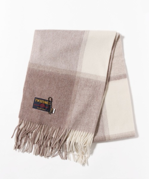 ROOPTOKYO（ループトウキョウ）の「TWEEDMILL/ツイードミル 大判ピュアウールストール マフラー（マフラー・メンズ・ライトベージュ/ダークベージュ/ブラック/ベージュ/ブラウン/イエロー・FREE）」の11枚目の写真