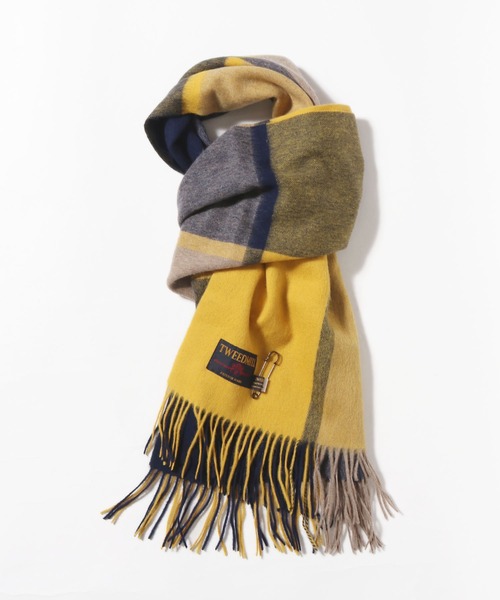 ROOPTOKYO（ループトウキョウ）の「TWEEDMILL/ツイードミル 大判ピュアウールストール マフラー（マフラー・メンズ・ライトベージュ/ダークベージュ/ブラック/ベージュ/ブラウン/イエロー・FREE）」の15枚目の写真