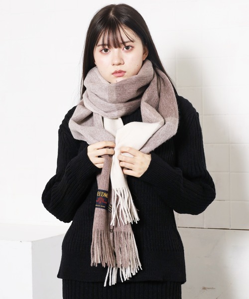 ROOPTOKYO（ループトウキョウ）の「TWEEDMILL/ツイードミル 大判ピュアウールストール マフラー（マフラー・メンズ・ライトベージュ/ダークベージュ/ブラック/ベージュ/ブラウン/イエロー・FREE）」の19枚目の写真