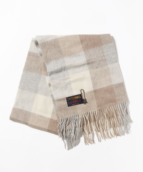 ROOPTOKYO（ループトウキョウ）の「TWEEDMILL/ツイードミル 大判ピュアウールストール マフラー（マフラー・メンズ・ライトベージュ/ダークベージュ/ブラック/ベージュ/ブラウン/イエロー・FREE）」の17枚目の写真