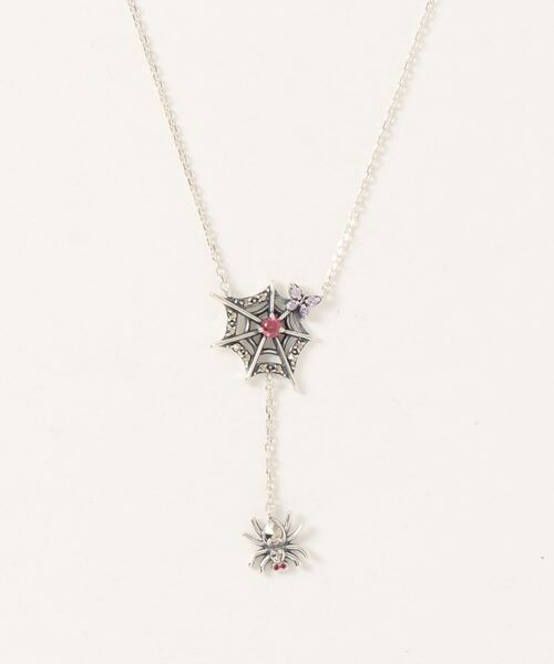 ANNA SUI ネックレス　ハロウィン　蜘蛛 ANNA SUI（アナスイ）の「シルバー 蜘蛛の巣モチーフ ネックレス