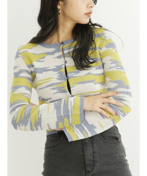 MURUA（ムルーア）の「ランダムレイヤーニットカーデトップス（カーディガン/ボレロ・レディース・イエロー/ベージュ・FREE）」の2枚目の写真