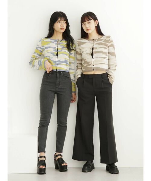 MURUA（ムルーア）の「ランダムレイヤーニットカーデトップス（カーディガン/ボレロ・レディース・イエロー/ベージュ・FREE）」の12枚目の写真