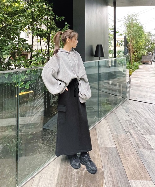 Figments（フィグメンツ）の「カーゴロングスカート（スカート・レディース・ブラック・FREE）」の10枚目の写真